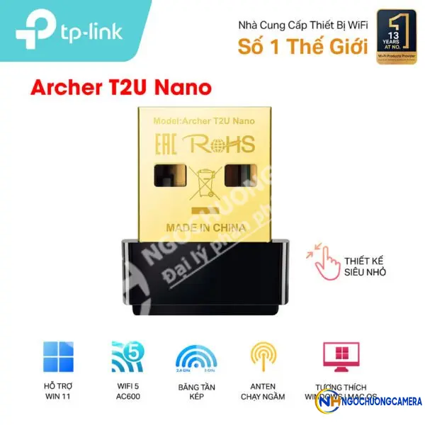 Bộ chuyển đổi USB Wifi TP-Link Archer T2U Nano
