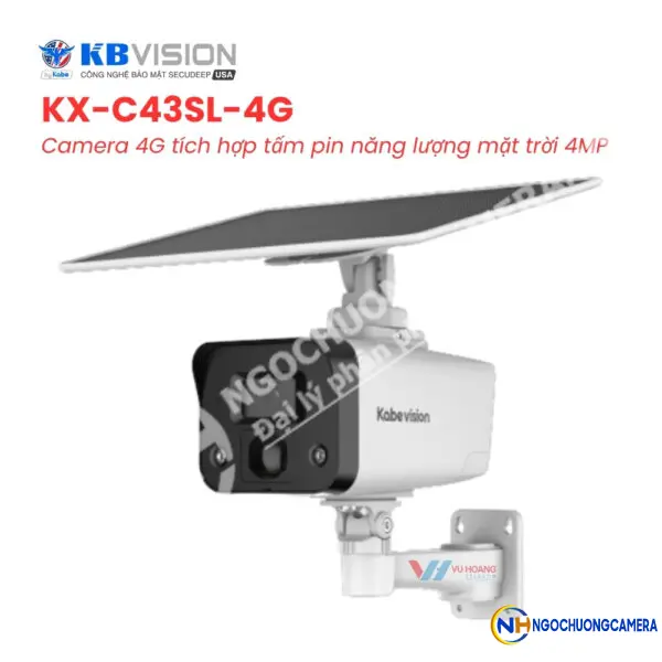 Camera 4G tích hợp tấm pin năng lượng mặt trời 4MP KBVISION KX-C43SL-4G