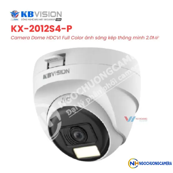 Camera Dome HDCVI Full Color ánh sáng kép 2MP KBVISION KX-2012S4-P
