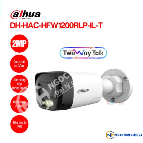 Camera HDCVI 2MP Dahua DH-HAC-HFW1200RLP-IL-T