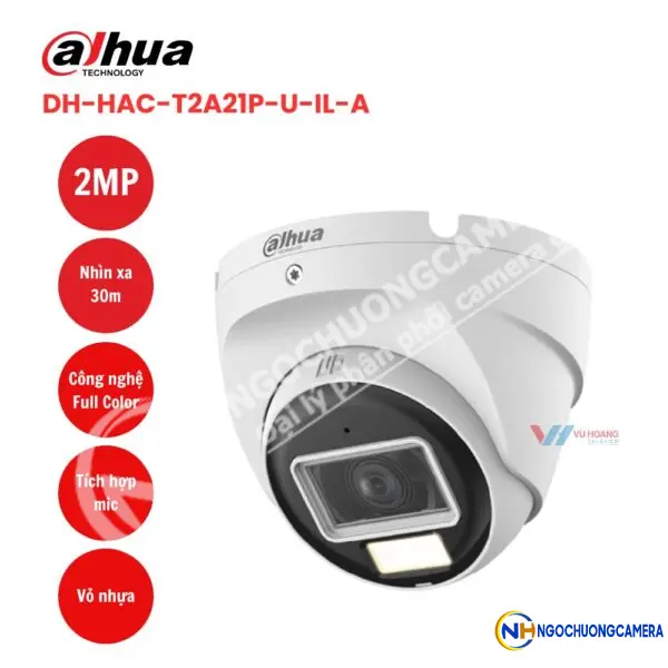 Camera HDCVI 2MP DAHUA DH-HAC-T2A21P-U-IL-A