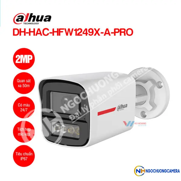 Camera HDCVI Wizcolor 2MP Dahua DH-HAC-HFW1249X-A-PRO
