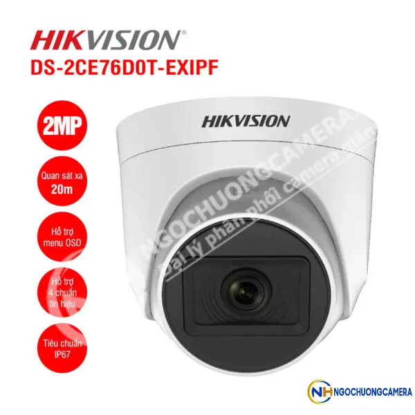 Camera HDTVI 2MP HIKVISION DS-2CE76D0T-EXIPF