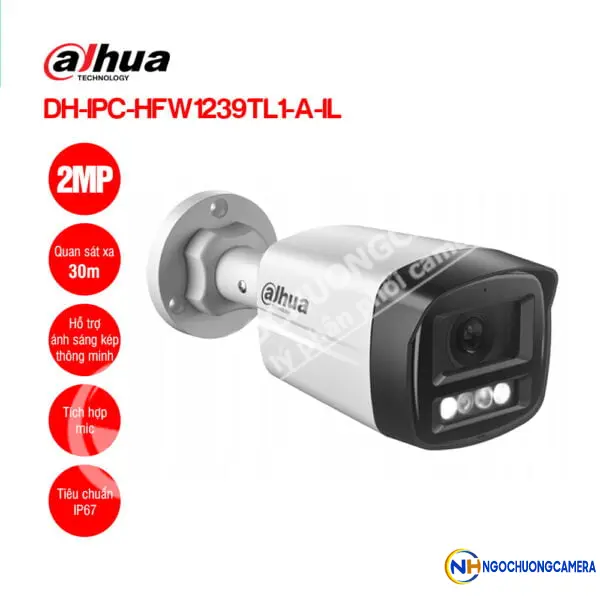 Camera IP 2MP DAHUA DH-IPC-HFW1239TL1-A-IL có mic