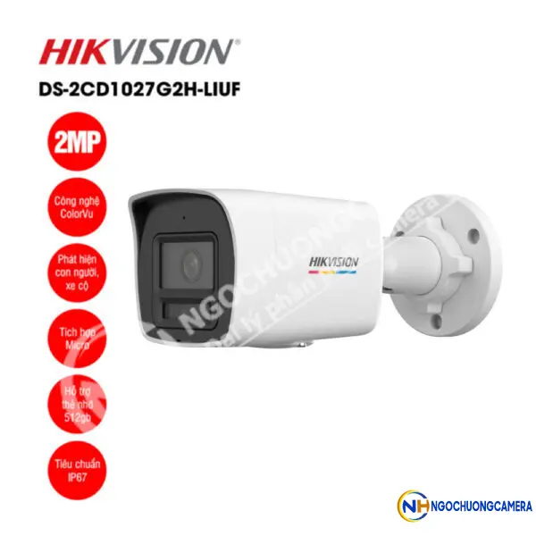 Camera IP 2MP thân trụ HIKVISION DS-2CD1027G2H-LIUF