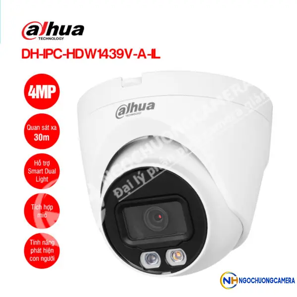 Camera IP 4MP Dome DAHUA DH-IPC-HDW1439V-A-IL