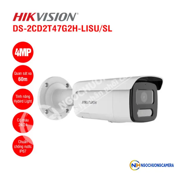Camera IP 4MP Hikvision DS-2CD2T47G2H-LISU/SL