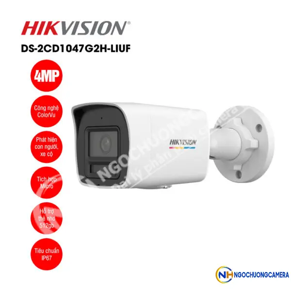 Camera IP 4MP thân trụ HIKVISION DS-2CD1047G2H-LIUF