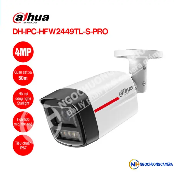 Camera IP 4MP WizColor DAHUA DH-IPC-HFW2449TL-S-PRO