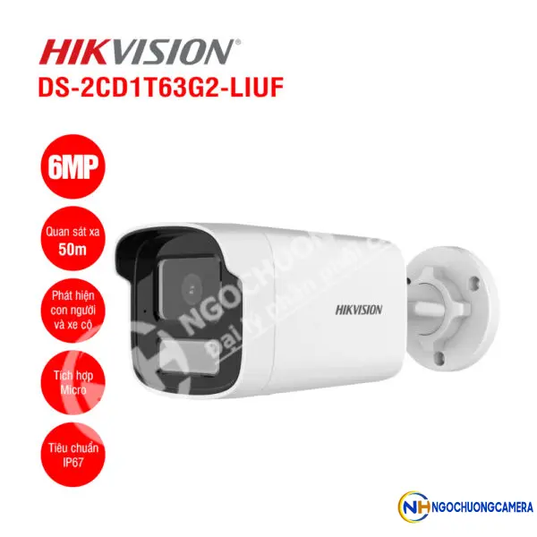 Camera IP 6MP Hikvision DS-2CD1T63G2-LIUF