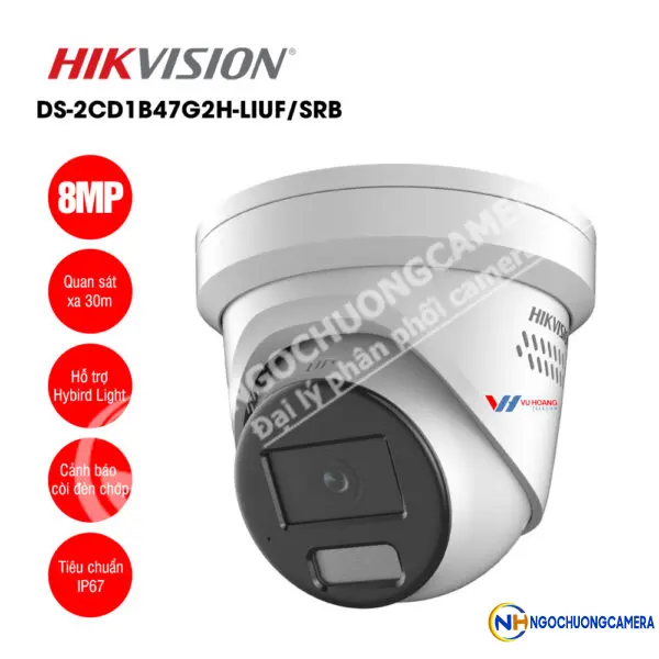 Camera IP bán cầu 8MP Hikvision DS-2CD2387G2H-LISU/SL
