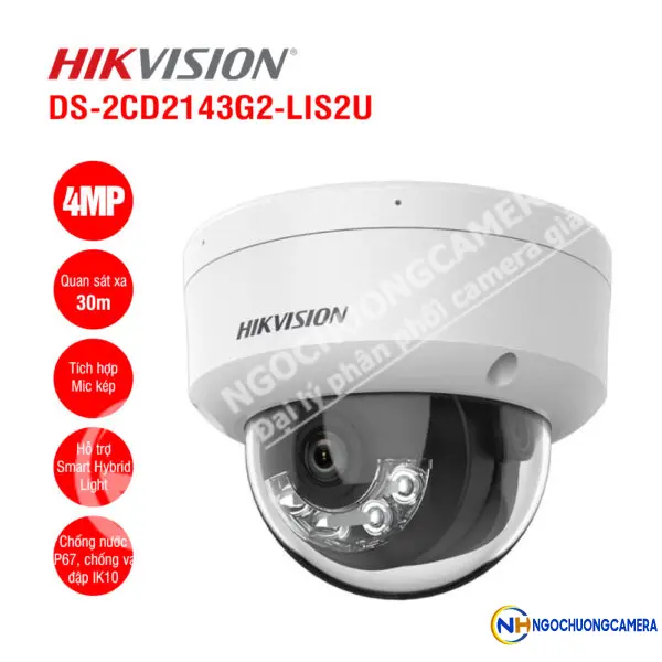 Camera IP Dome 4MP Hikvision DS-2CD2143G2-LIS2U