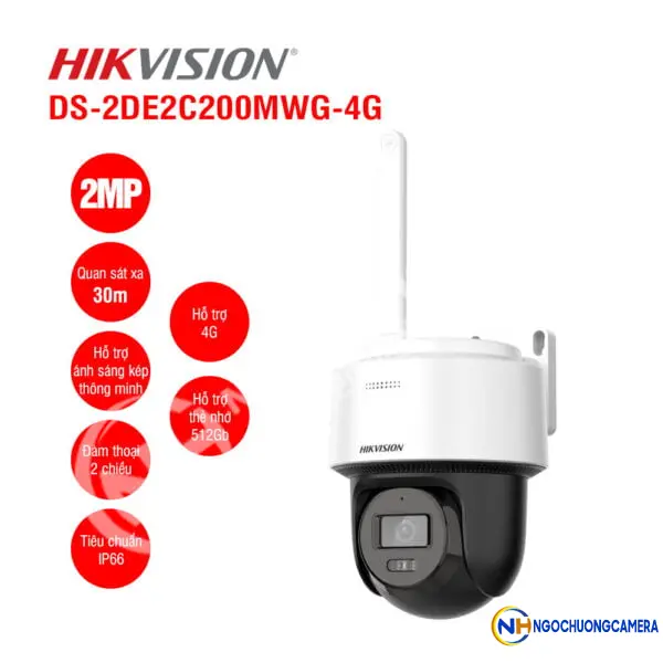 Camera IP Mini PT 2MP, 4G HIKVISION DS-2DE2C200MWG-4G