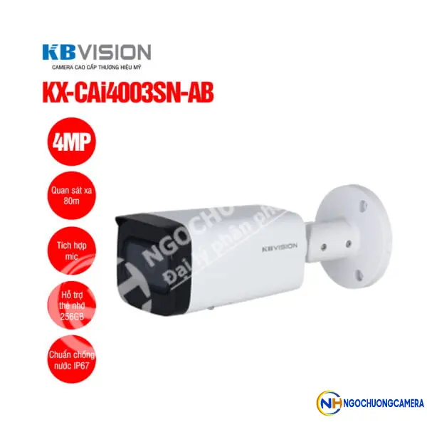 Camera IP thân trụ 4MP KBVISION KX-CAi4003SN-AB