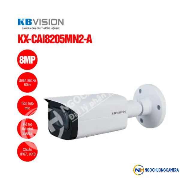 Camera IP thân trụ 8MP KBVISION KX-CAi8205MN2-A