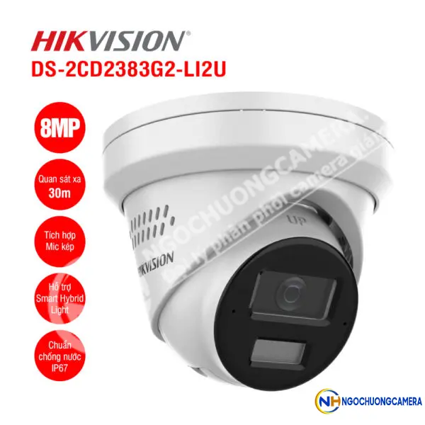 Camera IP Turret 8MP Hikvision DS-2CD2383G2-LI2U