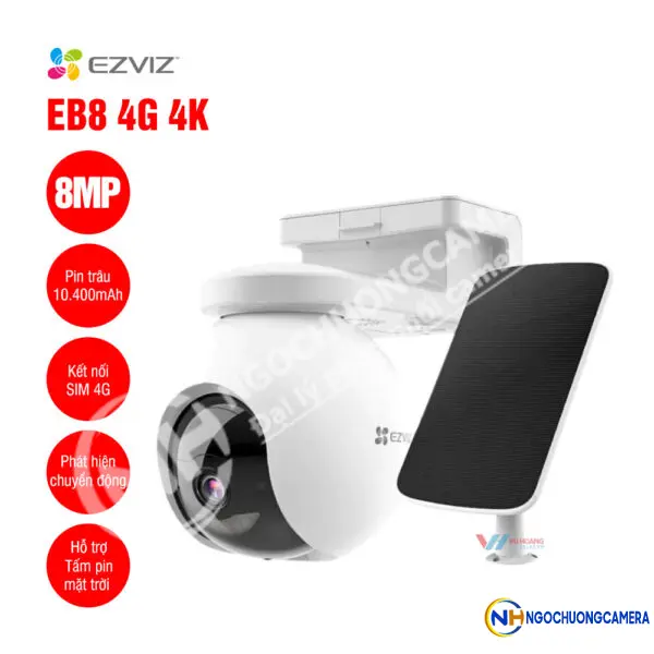 Camera pin sạc EZVIZ EB8 4G 4K