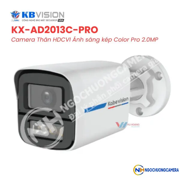 Camera Thân HDCVI Ánh sáng kép Color Pro 2MP KBVISION KX-AD2013C-PRO