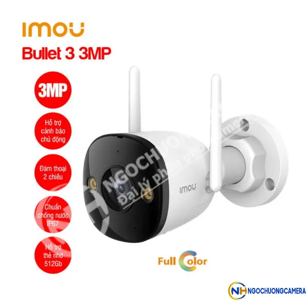 Camera Wifi ngoài trời Full Color iMOU IPC-S3EP-3M0WE (Bullet 3 3MP)