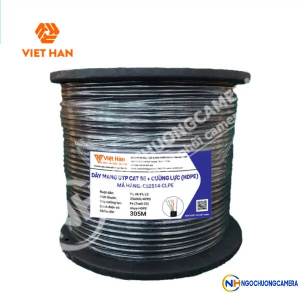 Cáp mạng 305m Việt Hàn CAT.5E UTP 25AWG HDPE + Cường lực