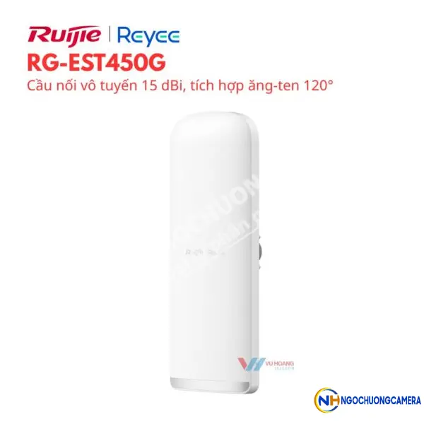 Cầu nối vô tuyến 15 dBi, tích hợp ăng-ten 120° Reyee RG-EST450G (1 chiếc)