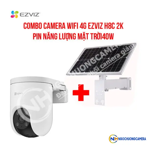 Combo camera 4G EZVIZ H8C 2K + Pin NLMT 40W