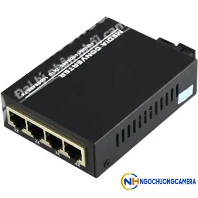 Converter Quang HDtec 4 cổng RJ45 Lan 1G