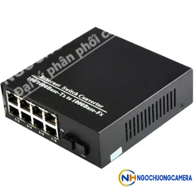 Converter Quang HDtec 8 cổng RJ45 Lan 1G