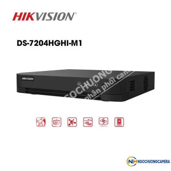Đầu ghi hình 4 kênh Turbo HD 5 Hikvision DS-7204HGHI-M1