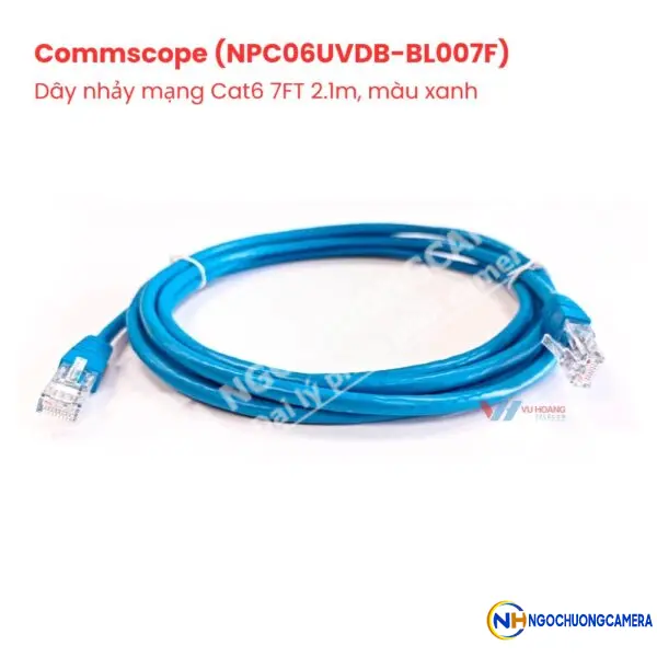 Dây nhảy mạng Cat6 7FT 2.1m, màu xanh AMP/Commscope NPC06UVDB-BL007F