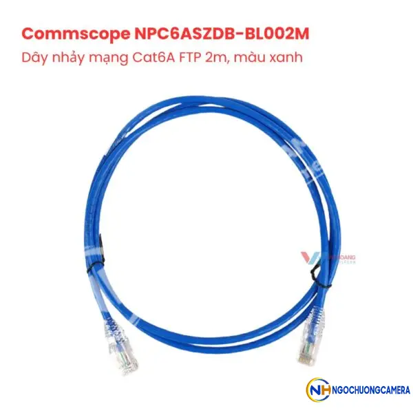 Dây nhảy mạng Cat6A FTP 2m, màu xanh AMP/Commscope NPC6ASZDB-BL002M
