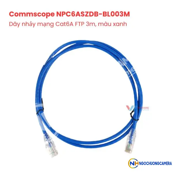 Dây nhảy mạng Cat6A FTP 3m, màu xanh AMP/Commscope NPC6ASZDB-BL003M