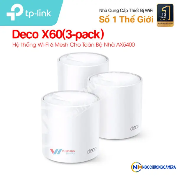 Hệ thống Wi-Fi 6 Mesh AX5400 TP-LINK Deco X60(3-pack)