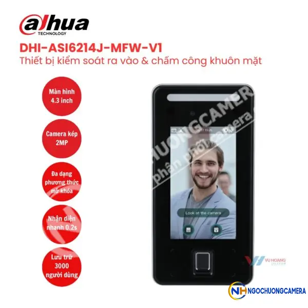 Máy chấm công khuôn mặt DAHUA DHI-ASI6214J-MFW-V1