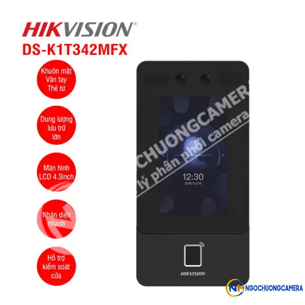 Máy chấm công nhận diện khuôn mặt HIKVISION DS-K1T342MFX