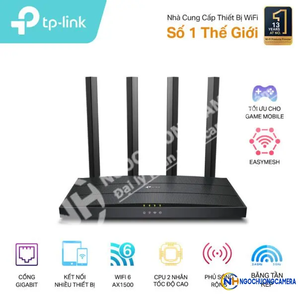 Router WiFi 6 Băng Tần Kép AX1500 TP-LINK Archer AX12