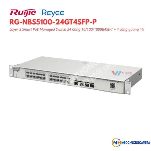 Smart PoE Managed Switch 24 Cổng Reyee RG-NBS5100-24GT4SFP-P
