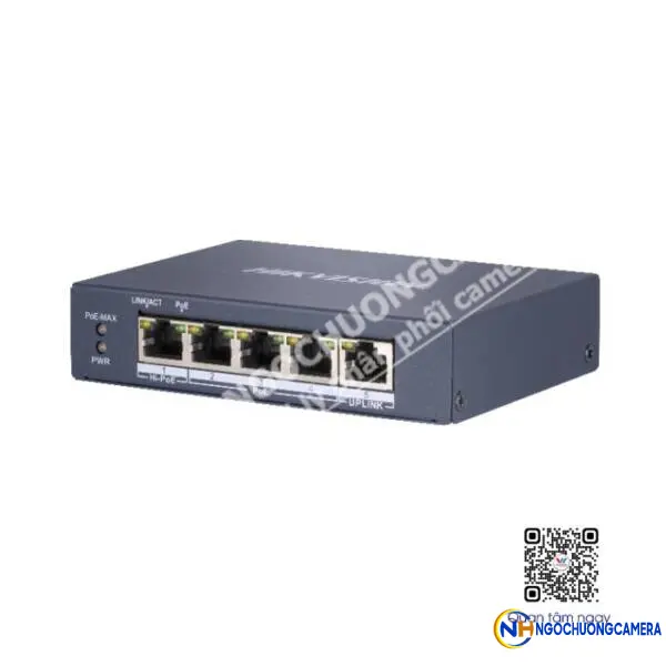 Switch GIGABIT Hi POE 4 cổng 1000Mpbs Hikvision DS-3E0505HP-E