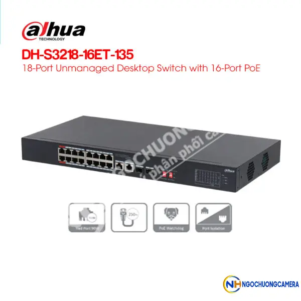 Switch PoE 18 cổng DAHUA DH-S3218-16ET-135