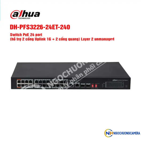 Switch PoE 24 cổng DAHUA DH-PFS3226-24ET-240