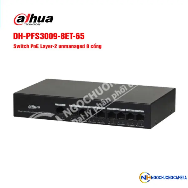 Switch POE 8 cổng DAHUA DH-PFS3009-8ET-65
