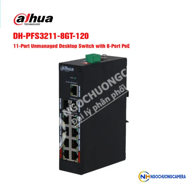 Switch PoE 8 port DAHUA DH-PFS3211-8GT-120