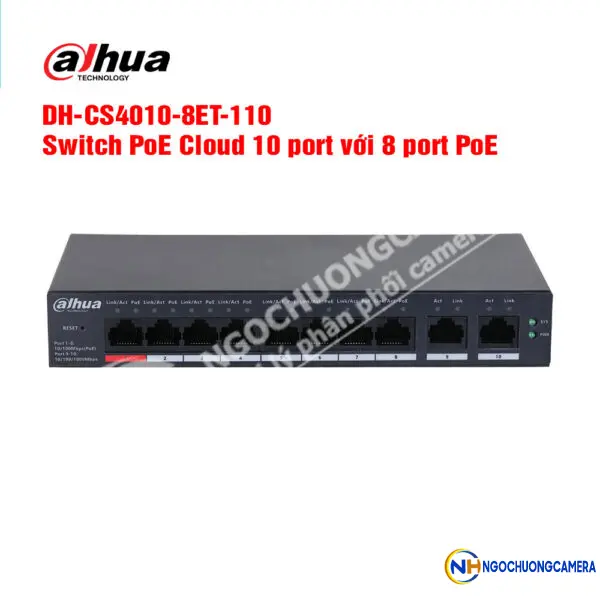 Switch PoE Cloud 10 port DAHUA DH-CS4010-8ET-110