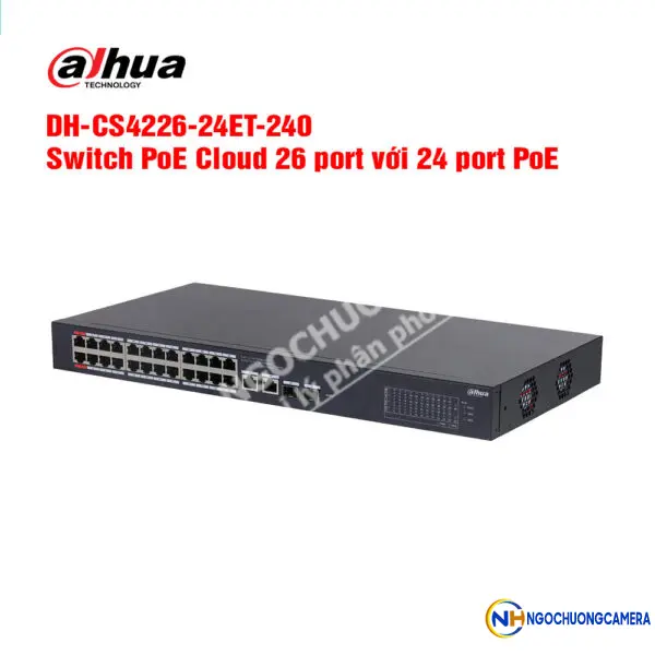 Switch PoE Cloud 26 port DAHUA DH-CS4226-24ET-240