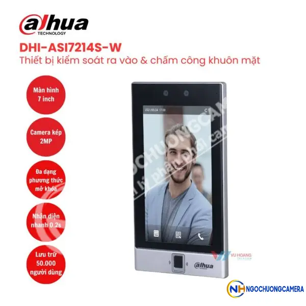 Thiết bị kiểm soát ra vào nhận diện khuôn mặt DAHUA DHI-ASI7214S-W